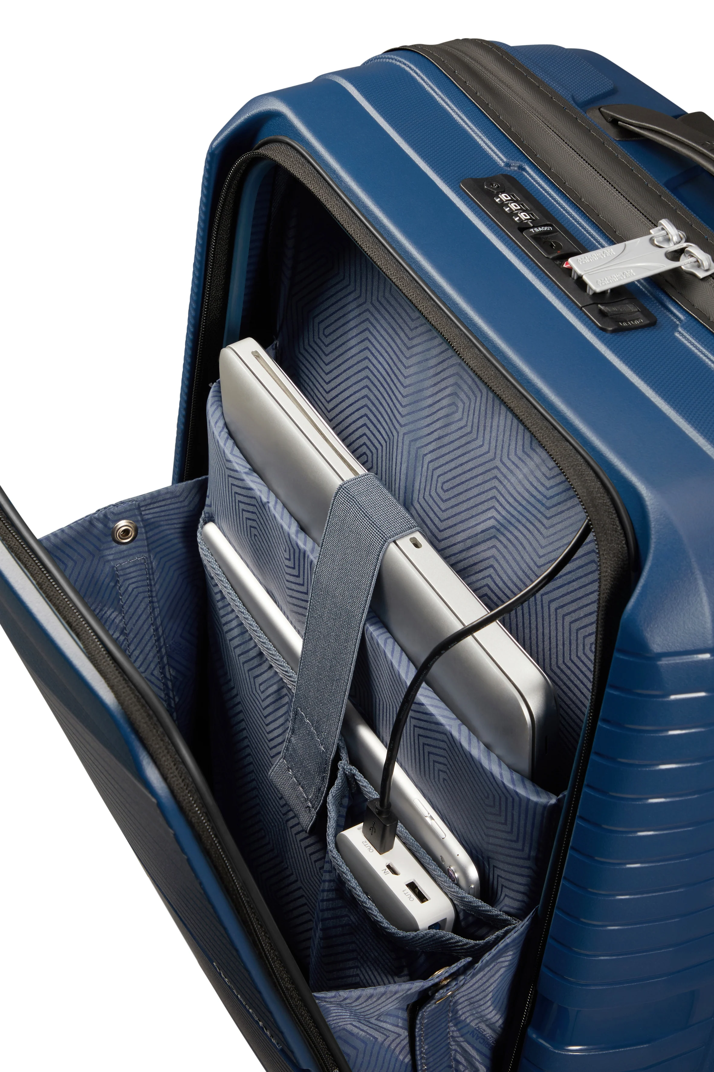 American Tourister Spinner Airconic Cabin 55cm - Front Pocket - Image 18