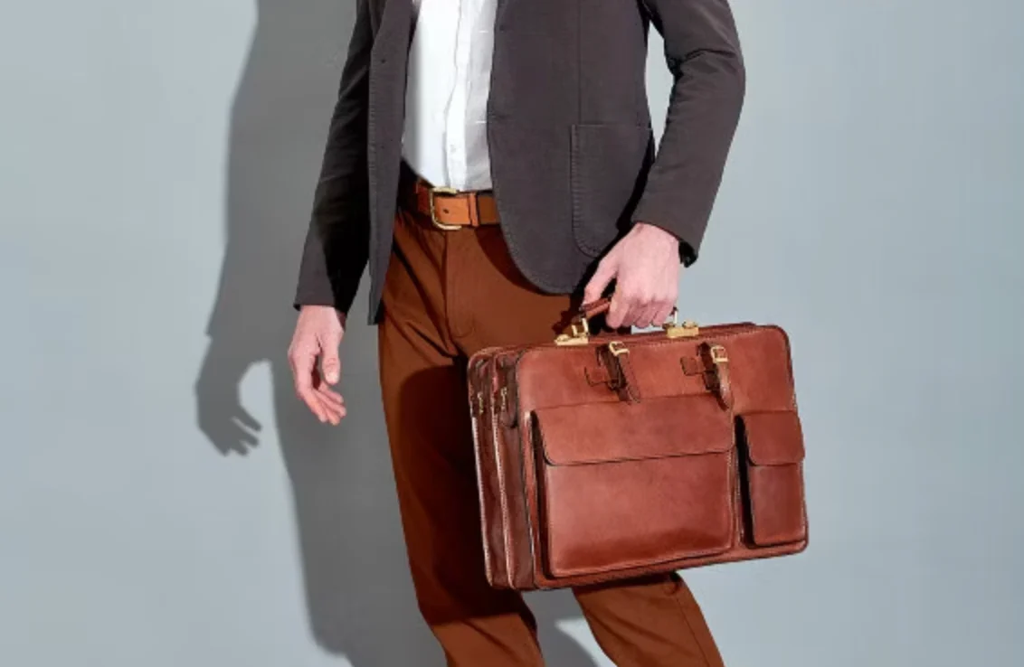 The Bridge Twin Gusset Briefcase - Made in Italy - Image 4